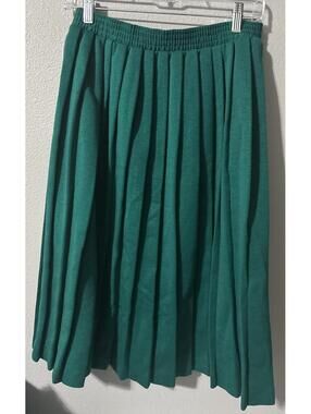CRICKET LANE Women’s Skirt Elastic Waist Pleated Teal Vintage Size Medium USA